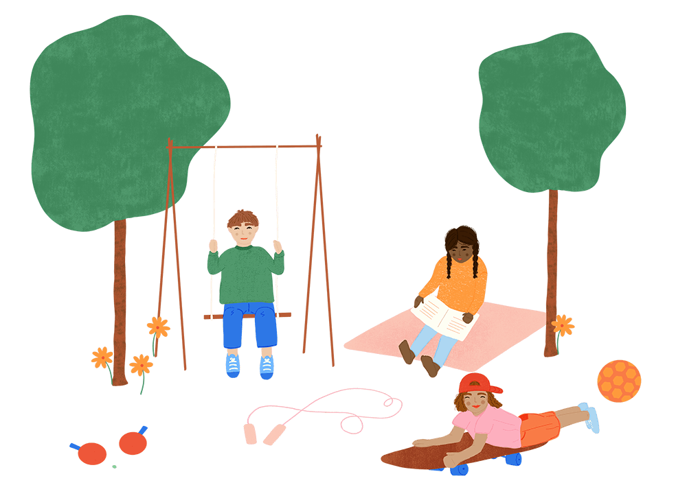 blog hero image children playing happy in local park illustration