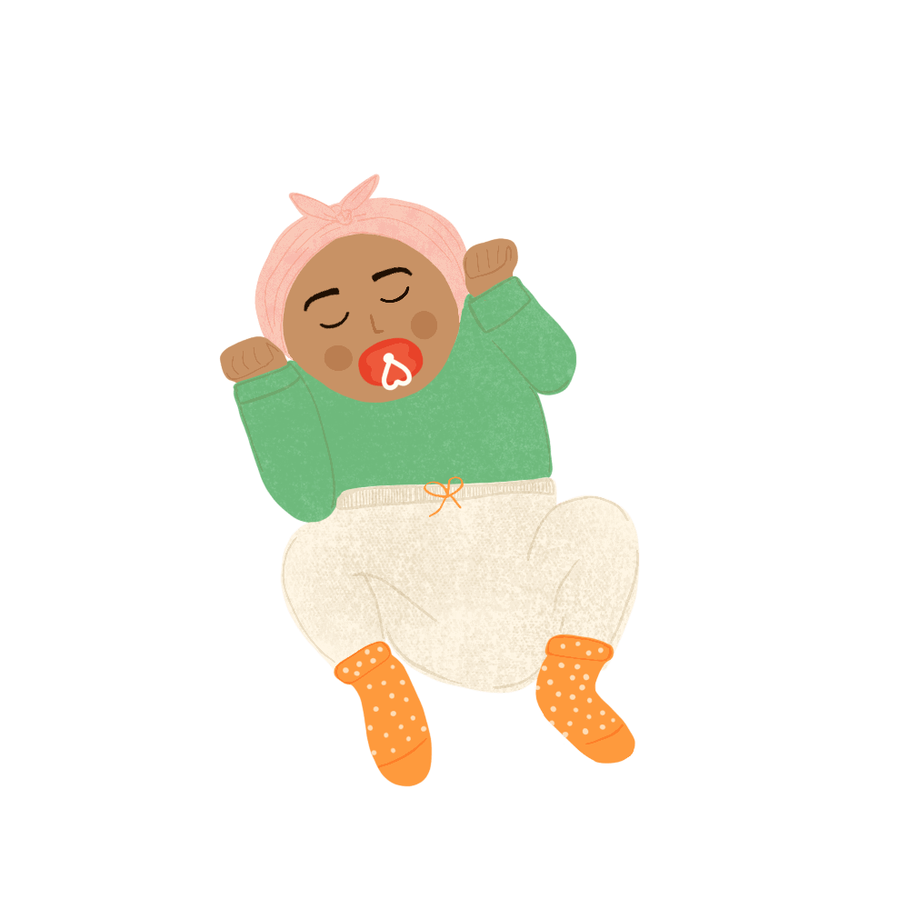 baby with dummy illustration